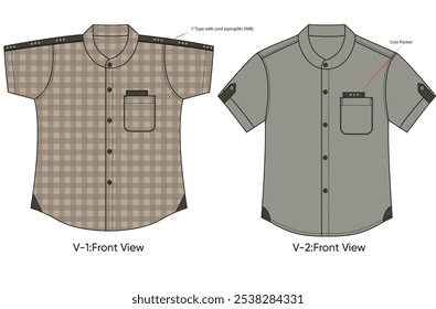 Boys Band Collar Shirt set