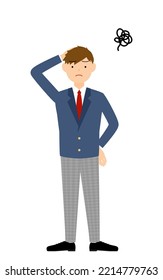Boys, blazer uniform, Worry with your head