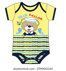 boys bodysuit little teddy bear sailor print