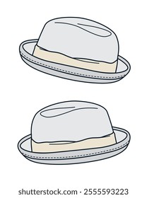 Boys bowler hats vector design mockup template.