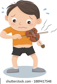 Boys can't play the violin well because the violin is too small