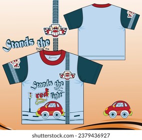 boy's car t-shirt summer graphic model design