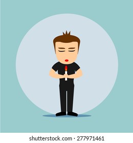 Boys cartoon character - bring the candle 