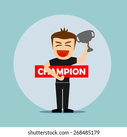 Boys cartoon character - champion