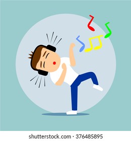 Boys cartoon character - dancing themselves