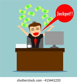 boys cartoon character - get bonus at the office 