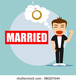 Boys Cartoon Character Married Stock Vector (Royalty Free) 380207644