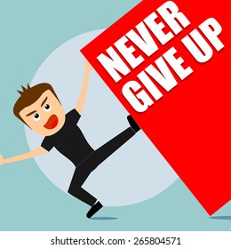 Boys cartoon character - Never Give Up