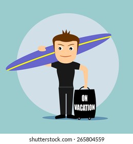 Boys cartoon character - On Vacation
