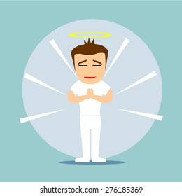 Boys cartoon character - prayer