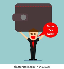 Boys cartoon character - raised a big wallet