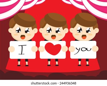 boys cartoon i love you for valentines day