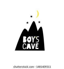 Boys cave vector decorative poster