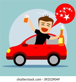 Boys character and car - drunk 