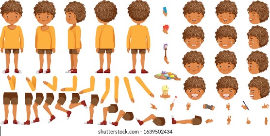 Boys Character Creation Set Icons Different Stock Vector (Royalty Free ...