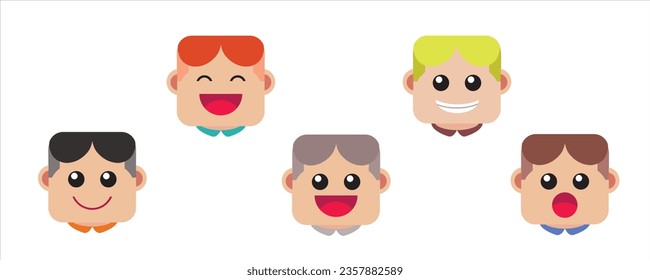 Boys character creation set vector by "did a design". Good for kids product like school equipment.