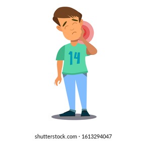 The boy's character suffers from toothache. Vector illustration in cartoon style Vector illustration in cartoon style,