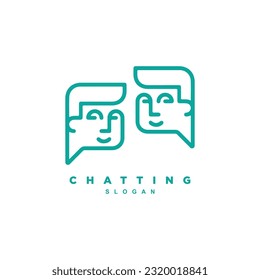 Diseño del logotipo de la aplicación de chat para niños. Logotipo de chat homie para tu marca o negocio