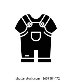 Boys clothes black icon, concept illustration, vector flat symbol, glyph sign.