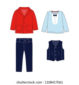 Boys clothes collection/ Vector illustration. Best clothes