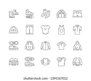 Boys collection line icons, signs, vector set, outline illustration concept 