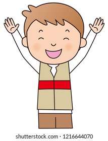 Boys delight Raise hands
