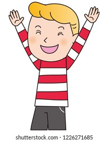 Boys delight Raise hands