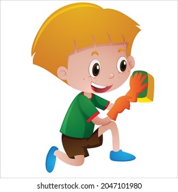 boys doing different chores vector