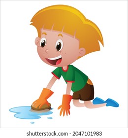 Boys Doing Different Chores Vector Stock Vector (Royalty Free ...