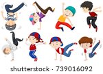 Boys doing different dancing actions