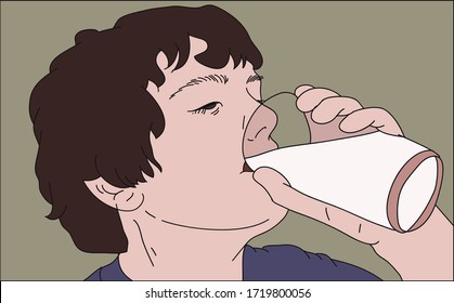 boys drink milk in the morning to maintain their health

