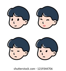 Boys Emoticon Flat Icons