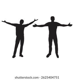 boys enjoying standing silhouette icon