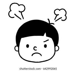 Boy's expression: get angry
