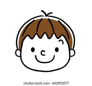Boy's expression: smile
