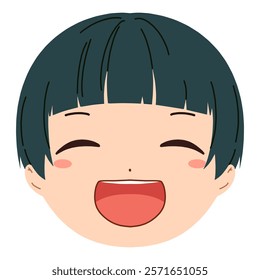 Boy's face icon illustration material
