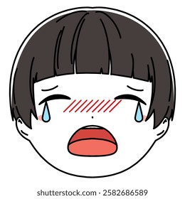 Boy's face icon illustration material