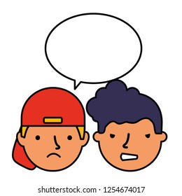 boys face sad expression speech bubble