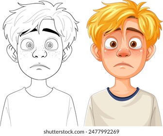 A boy's face showing a surprised expression