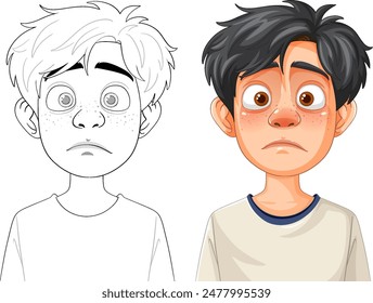 La cara de un niño mostrando una expresión de sorpresa