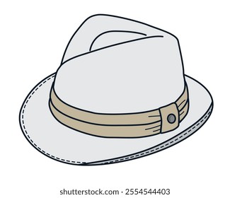 	
Boys fedora hats vector design technical flat drawing.