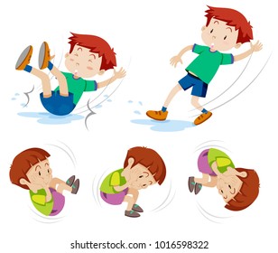 Boys in fünf verschiedenen Aktionen, Illustration