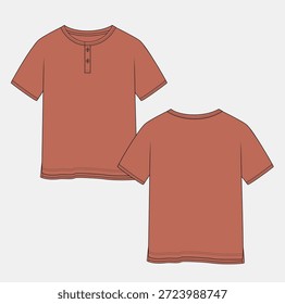 Boy's Flat Sketch drop shoulder henley