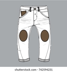 boys flat sketch template isolated