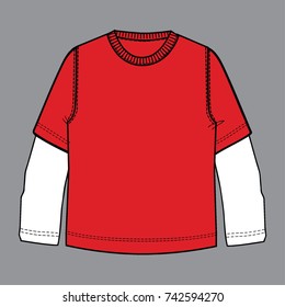 boys flat sketch template isolated