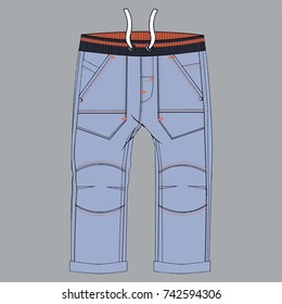 boys flat sketch template isolated