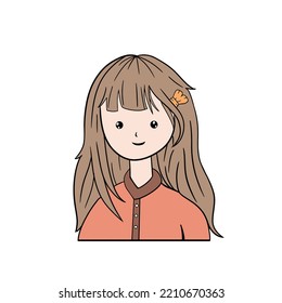 boys and girl avatar ilustration with soft colour, young character, male and female avatar