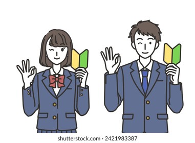 Boys and girls with beginner marks