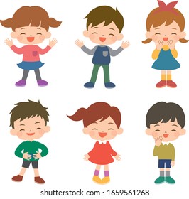 
Boys and girls frolicking in various poses