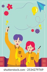 Boys and Girls go Back to School Illustration
